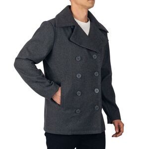 Alpine Swiss Mason Mens Wool Blend Pea Coat Jacket Double Breasted Dress Coat